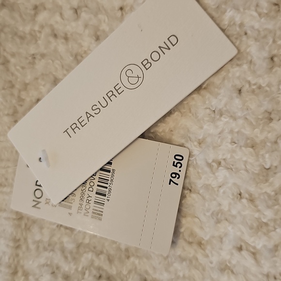 Treasure & Bond Mixed Stitch Fringe Chunky Sweater 1X Ivory Dove New - Picture 9 of 15